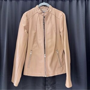 a.n.a Women's Light Brown Leather Jacket